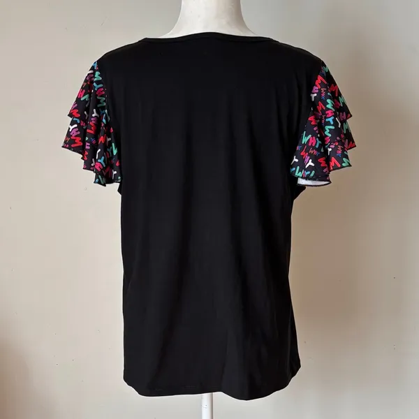 Why Dress Stilettos Ruffle Sleeve Top XL - Image 3