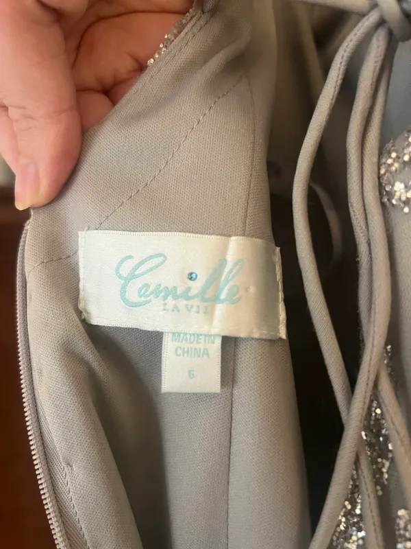 Camille La Vie Silver Sparkle Dress - Image 3