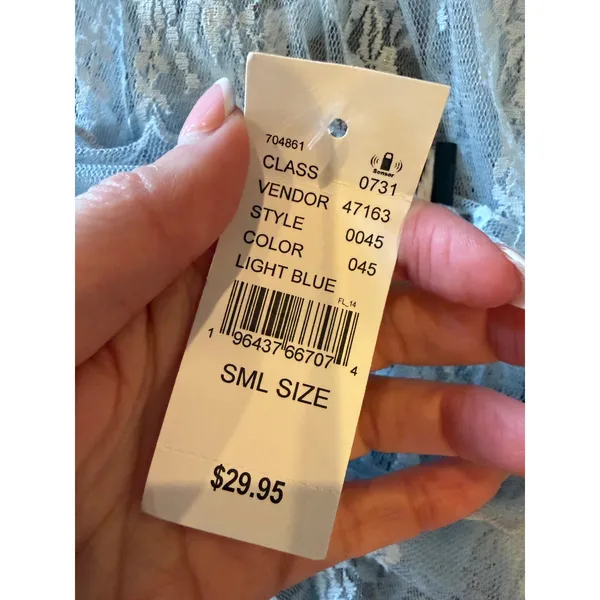 Beverly and Beck PacSun Lace Mesh Top Women Small Blue NWT Sheer Fairycore Y2K - Image 11