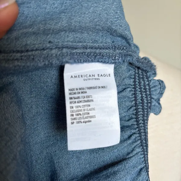 American Eagle Denim NWT Smocked Crop Top Size XL - Image 7
