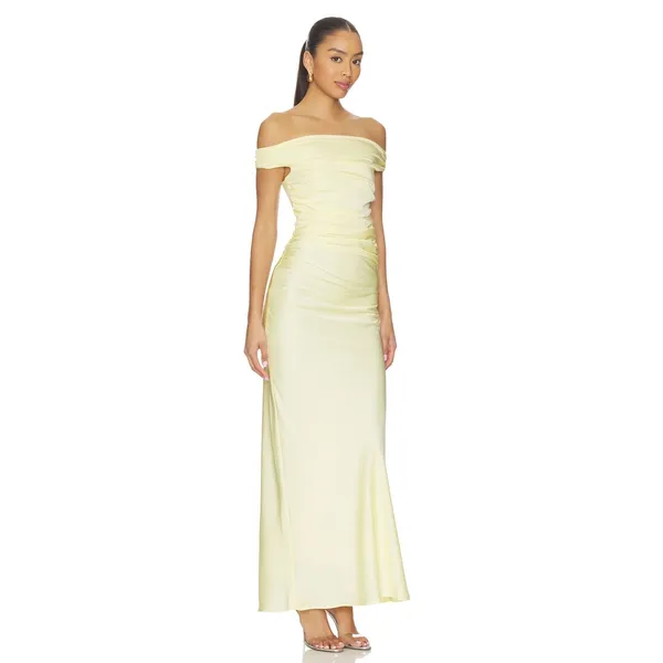 Bec + Bridge Eternity Off Shoulder Maxi Dress in Ice Yellow Size 6 NWT - Image 2