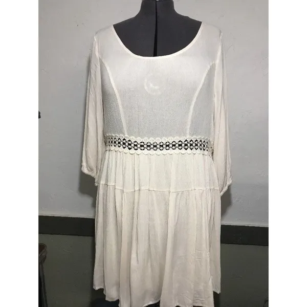 Filly Flair Dress Womens L New Ivory Partially Lined - Image 3