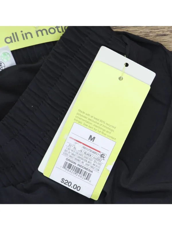 All In Motion Womens Athletic Quick Dry Lined Pocketed Running Shorts Black M - Image 5