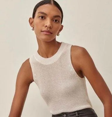 Reformation Lilac Linen Knit Top - Image 3