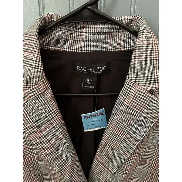 NWT Rachel Zoe Vest Size Small White Black Red Houndstooth S‎ - Image 2