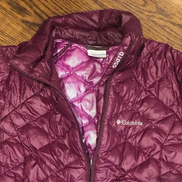 COLUMBIA Women’s Raspberry OmniHeat Quilted Down Jacket MED - Image 13
