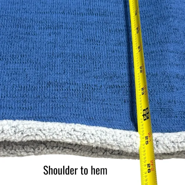 Kuhl Blue Quarter Zip Mock Neck Sherpa Lined Fleece Pullover Cabincore‎ Hiking L - Image 12