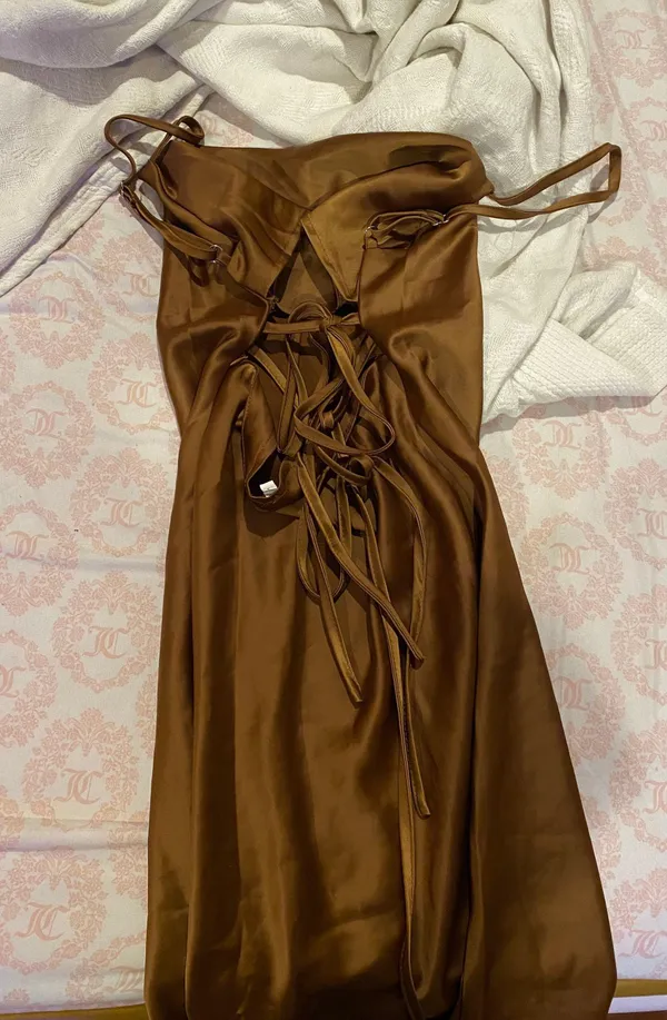 Brown Silk Dress - Image 2