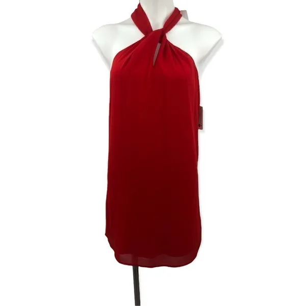 New Norah small red dress with visible zipper halter style - Image 2