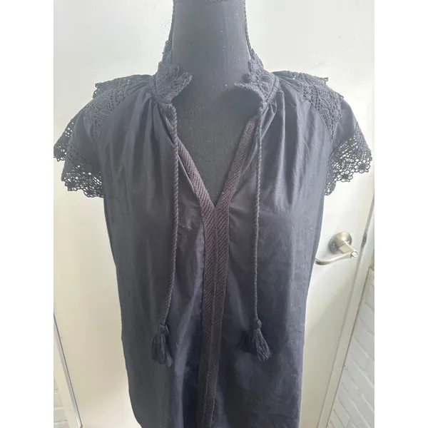 Bohme Mina Tassel‎ Blouse small boho layered minimalist cottagecore lace - Image 2
