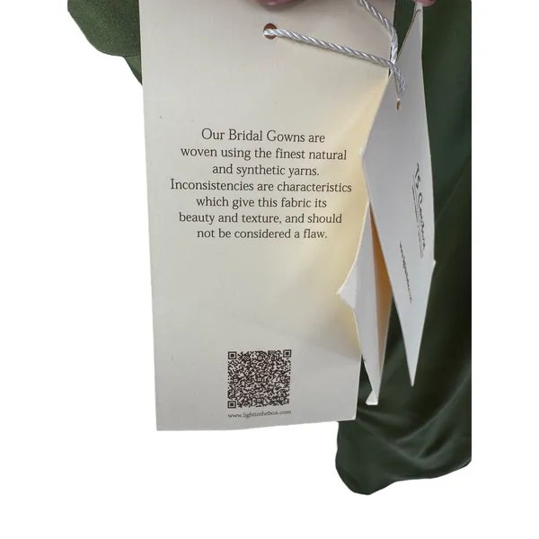 LanTing Bride TS Couture Olive Green Satin Draped One Shoulder‎ Gown NWT Small - Image 4