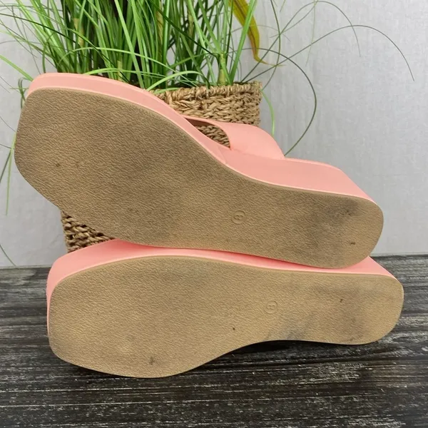 L*Space Pink Platform Wedge Thong Shoes 8 - Image 6