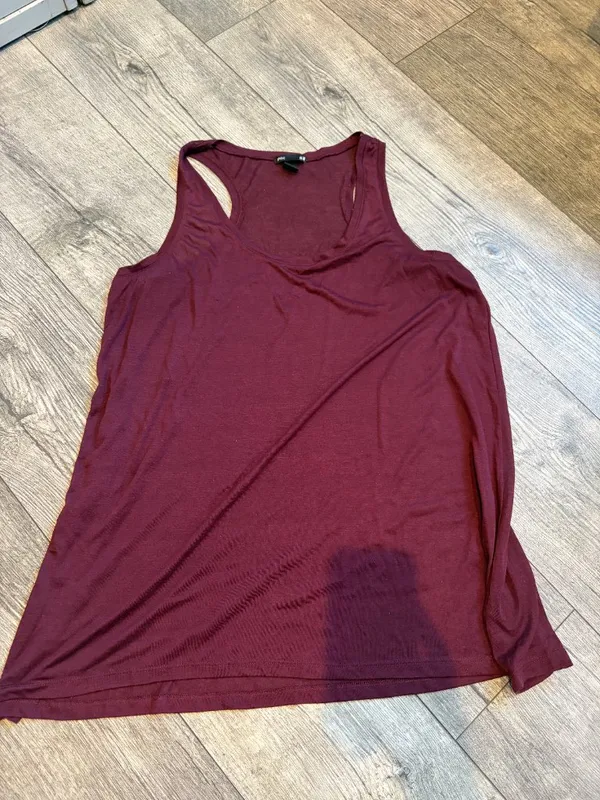 Basic H&M Women's Large Purple Tank Top Round Neck Sleeveless - Image 2