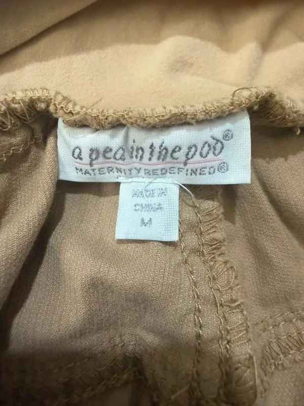 A Pea in the Pod Maternity Tan Brown Corduroy Pants with Secret Fit Belly Panel - Image 3