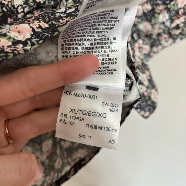 NEW Levi’s Square Neck Puff Sleeve Floral Crop Blouse 100% Cotton - Size XL - Image 9