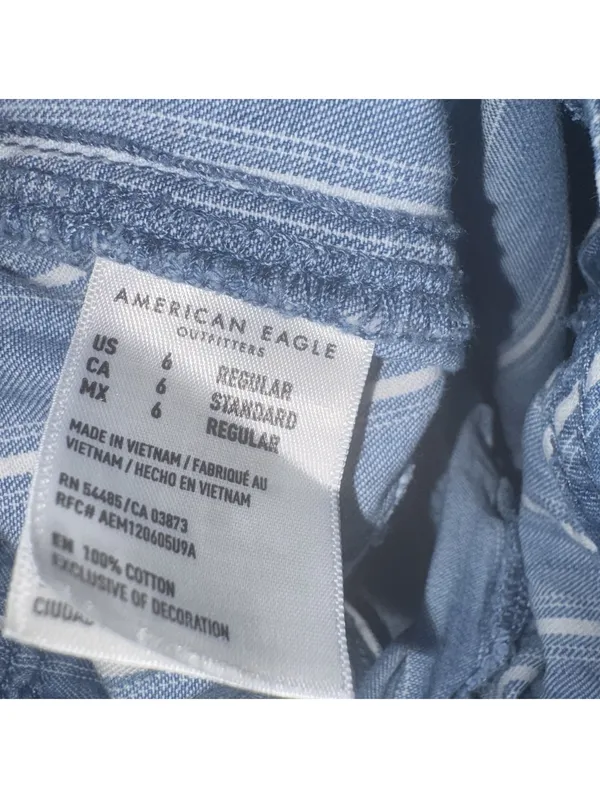 American Eagle Outfitters High-Waisted Striped Wide-Leg Crop Pants - Size 6 - Image 6