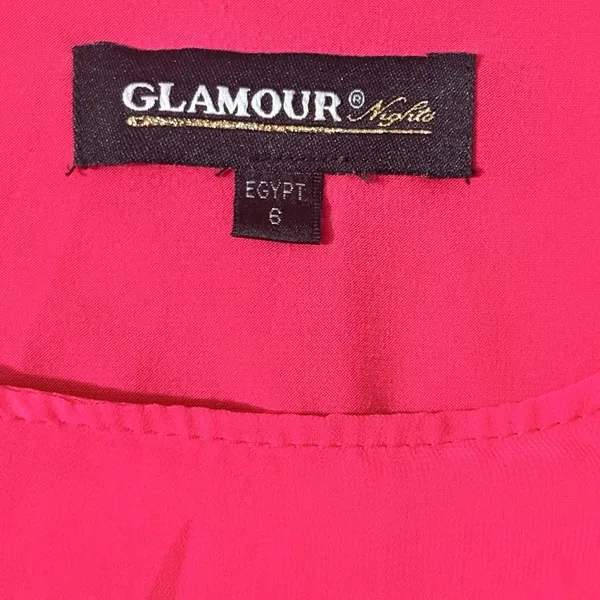 Glamour Nights Pink Popover Cape Sheath Dress Size 6 Chiffon Overlay - Image 3