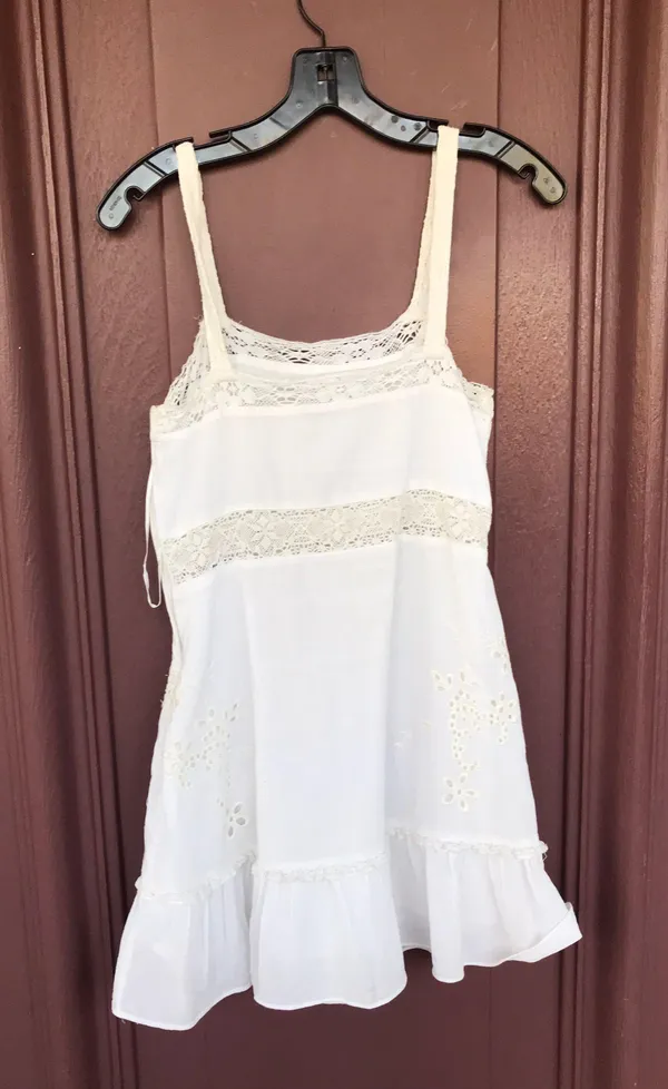 ZARA Women Sz S Embroidered Dress 0881/130 White - Image 6
