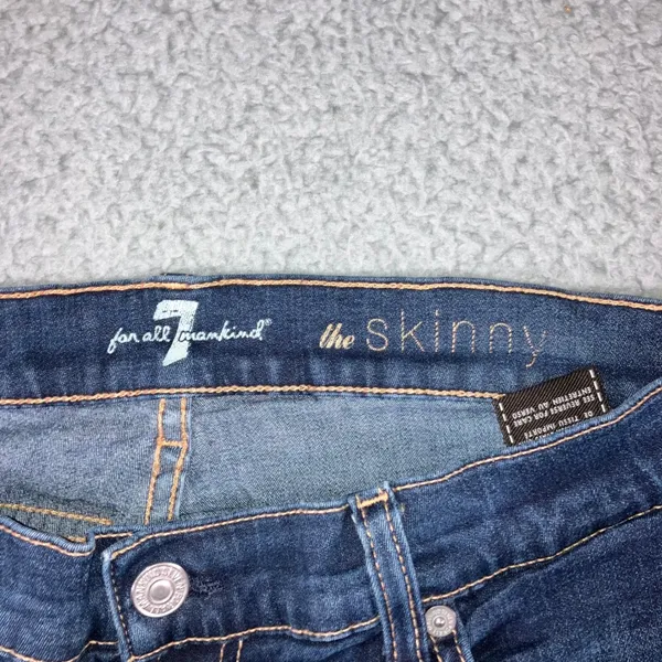 7 For All Mankind‎ The Skinny Jeans Women 31x29 Dark Wash Denim Stretch Pants - Image 11