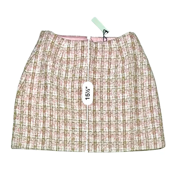 Rumored + Revolve‎ Coco Mini Skirt SMALL Tweed Pink Cottagecore Coquette - Image 6
