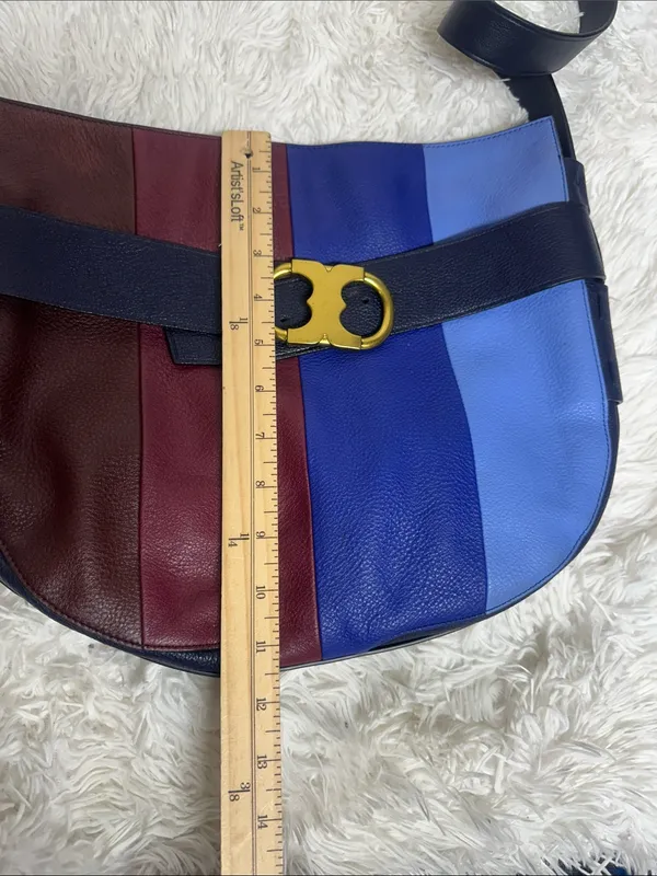 TORY BURCH Gemini Link Striped Multi Belted Hobo Cross Body Bag - Image 6