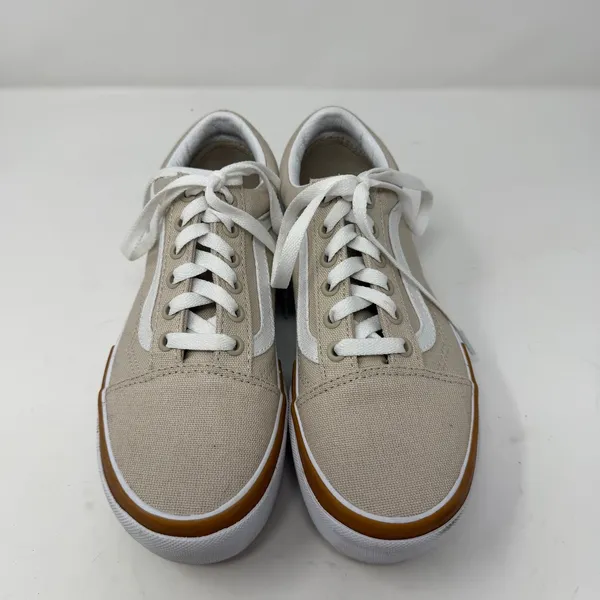 Vans Old Skool Stacked Canvas Platform Sneaker Oatmeal Beige Women Size 7 - Image 11