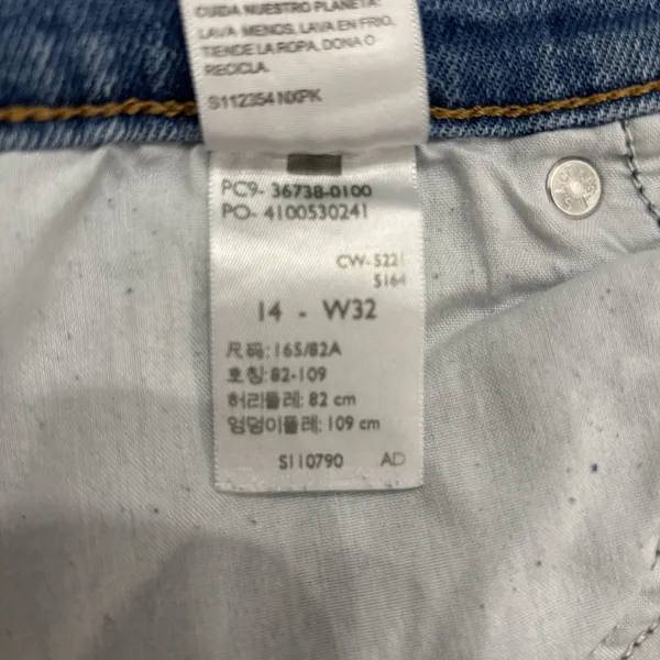 Levi's Signature Heritage Boyfriend Jeans Blue Denim Cuff 14 W32 Distress - Image 8