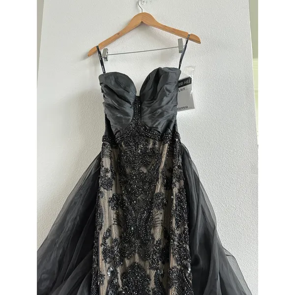 Sherri Hill 67015 Couture Prom Pageant Gala Dress Evening Gown Black and Nude - Image 6