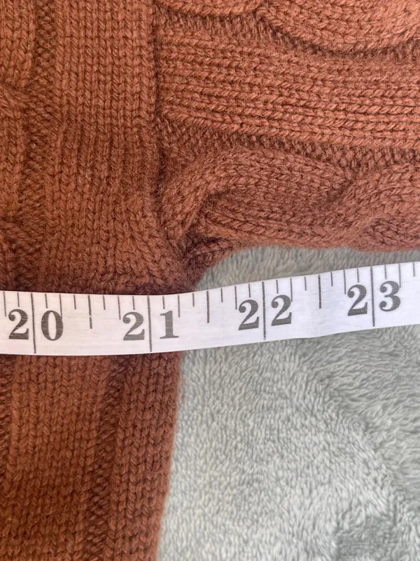 Aritzia Sunday Best Cable Knit Cropped Sweater Brown Luxury Capsule Wardrobe S - Image 7