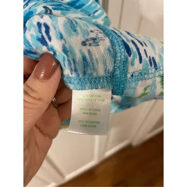 Lilly Pulitzer high tide boatneck 3/4 sleeve dress beach umbrella print - Image 7