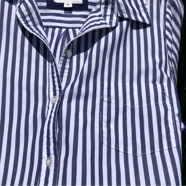Heritage 1981 Medium Blue & White Striped Button Up - Image 4