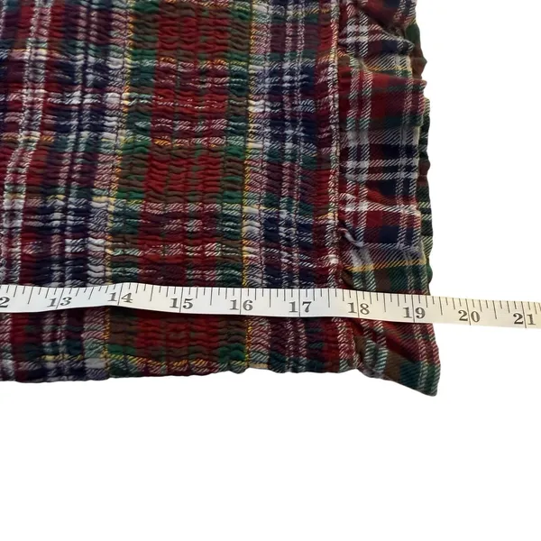 American Eagle Womens Plaid Square Neck Smocked Crop Top Small Holiday‎ Heritage - Image 14