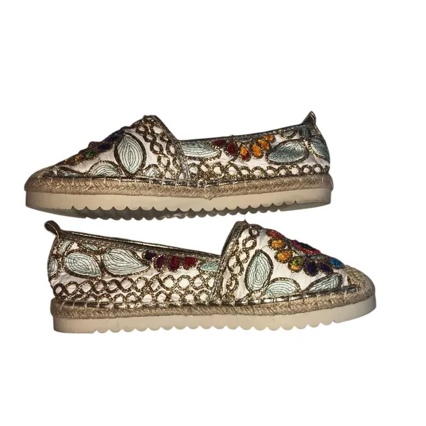 Patrizia Spring Step Maylis Embroidered Espadrilles Size 39 8-8.5 Boho Flats - Image 6