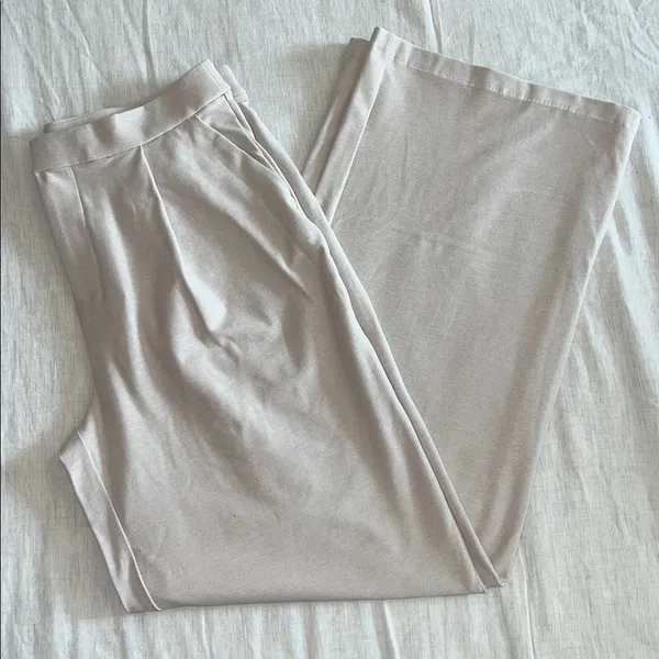 Vuori Elevation Trouser Wide Leg Pants Heathered off white Size Large - Image 11