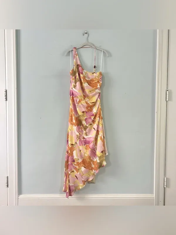 Anthropologie Bardot Andy One-Shoulder Asymmetrical Slip Dress Eurosummer - Image 6