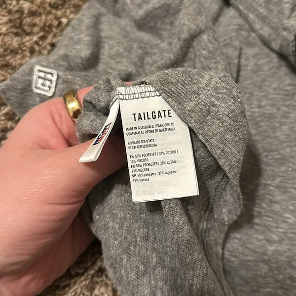 Tailgate Dallas Cowboys Cropped T-Shirt Medium Grey - Image 8