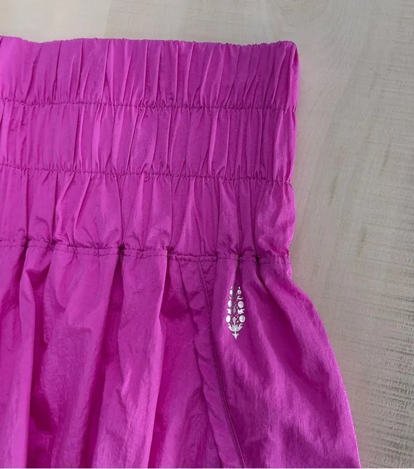 FREE PEOPLE MOVEMENT the way home smocked shorts workout pink M travel - Image 2