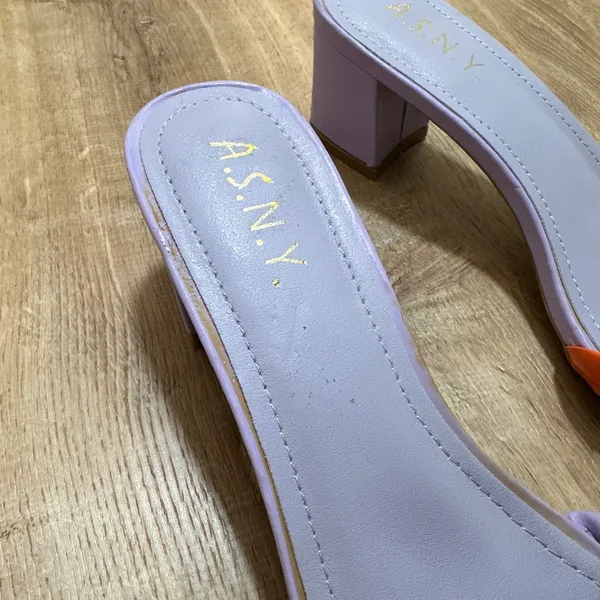 ASNY | Women's Lavender Square Toe Braided Slides Block Heel Sandals,‎ Size 9 - Image 4