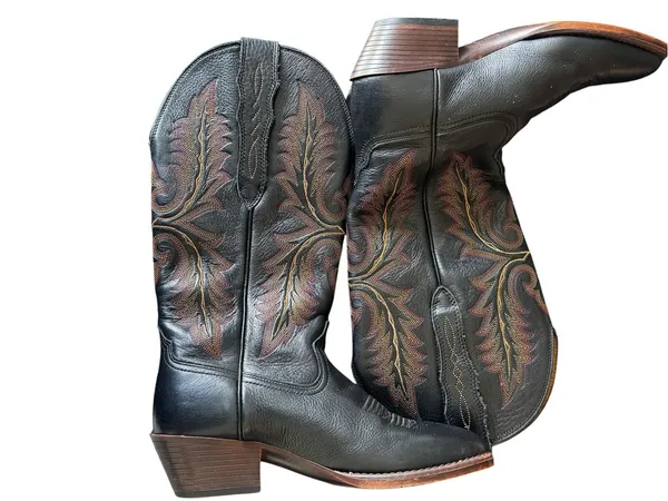 Ariat - Heritage Elastic Calf Black Leather Western Boots Size 6.5B - Image 9