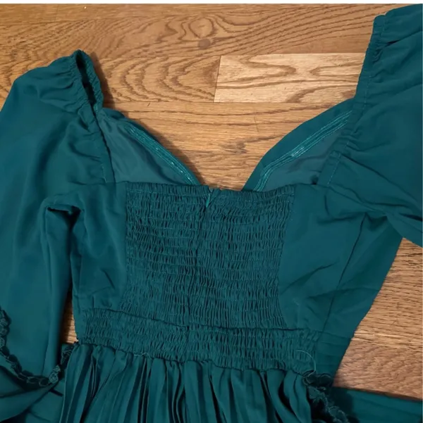 NWT Emerald Green Long Sleeve Prom Dress size S - Image 11