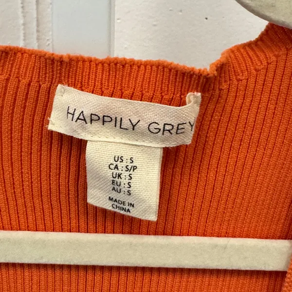 Happily Grey Women's Ribbed Square Neck Bodysuit Orange Size Small‎ Sleeveless - Image 5