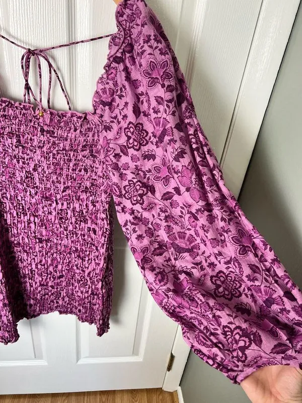 Free People Smock It To Me Mini Dress L Azalea Combo - Image 4
