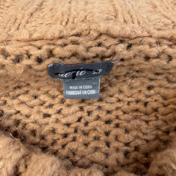 Aerie Women's Small Brown Chunky Knit Oversized Sweater Crew Neck Wool Blend - Image 5