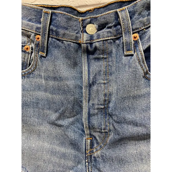 Levi's Cut off Distressed Blue Jean Shorts high waisted Sz 30 Boho Festival - Image 8