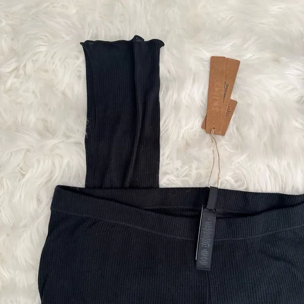 Skims Sheer Cotton Stacked Leggings Soot Size Medium - Image 4