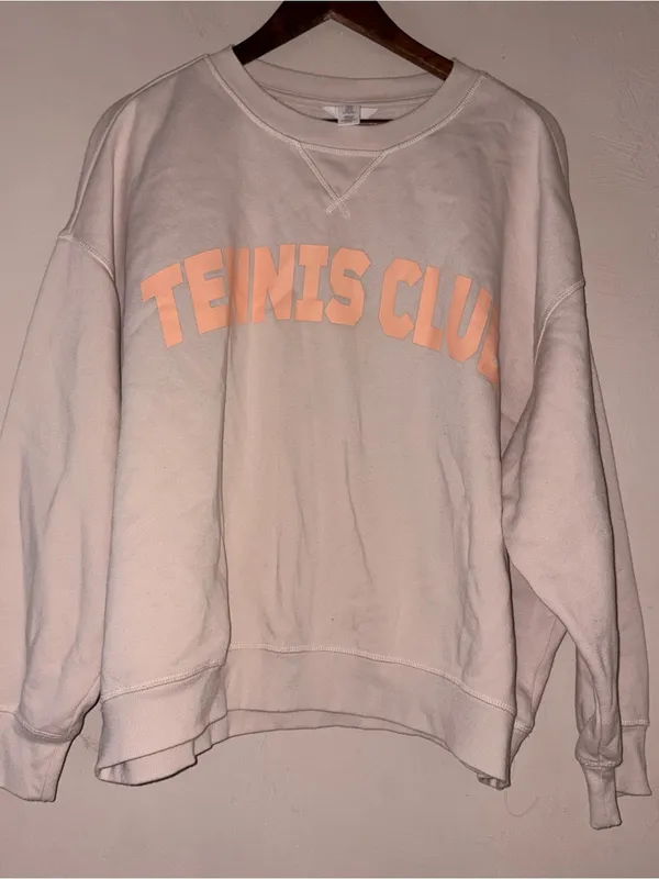H&M "Tennis Club" Crewneck Sweatshirt XL - Image 2
