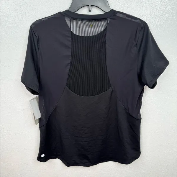 Zella T-Shirt Womens Size M Black Short Sleeve Athletic Mesh Back - Image 2