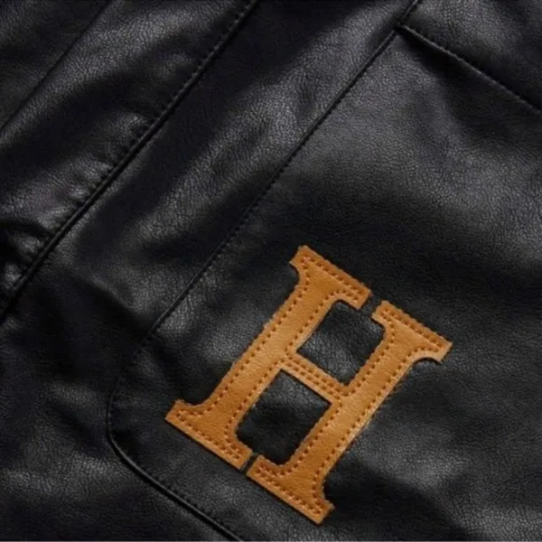 NWT Honor The Gift Vegan Leather Belted Trench Coat S Black Oversized Logo - Image 2
