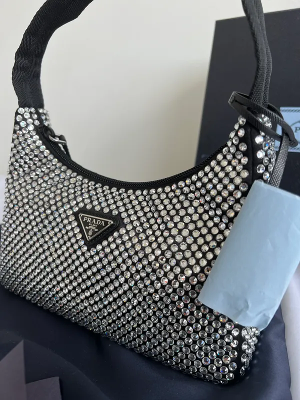 Prada NWT  Crystal Re Edition 2000 Bag In Black - Image 3