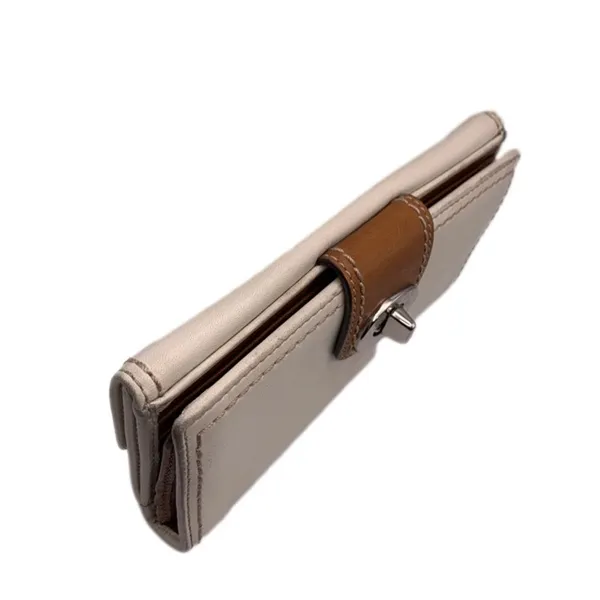 y2k COACH White Brown Turnlock Wallet - Image 5